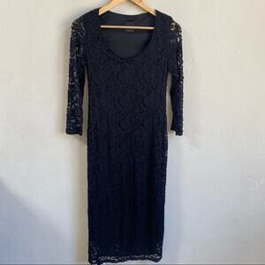 ASOS Maternity Black Lace Midi Dress